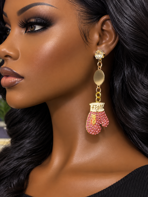 Breast cancer awareness earrings